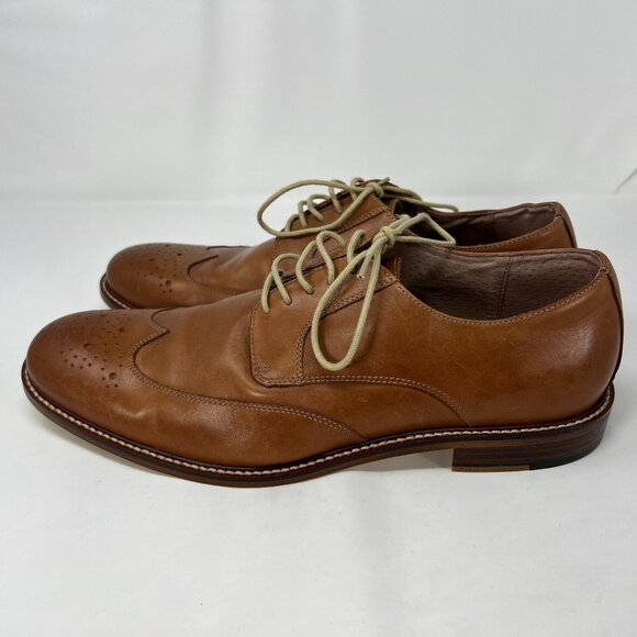 Banana Republic Wingtip Brogue Oxford Dress Shoes Brown Mens Size 10.5 - Picture 1 of 10